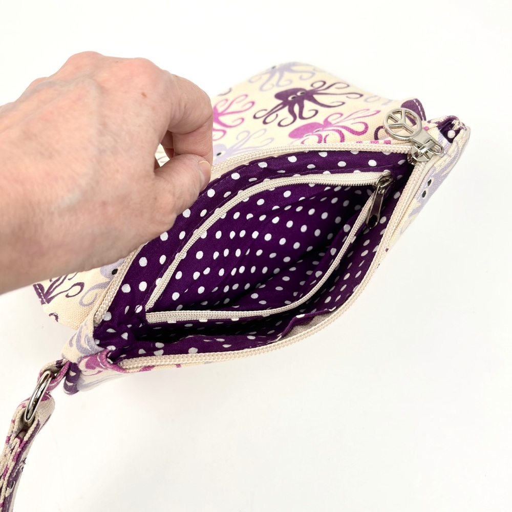 Bungalow 360 Octopus Print Canvas Wristlet Clutch Purse - Picture 13 of 16